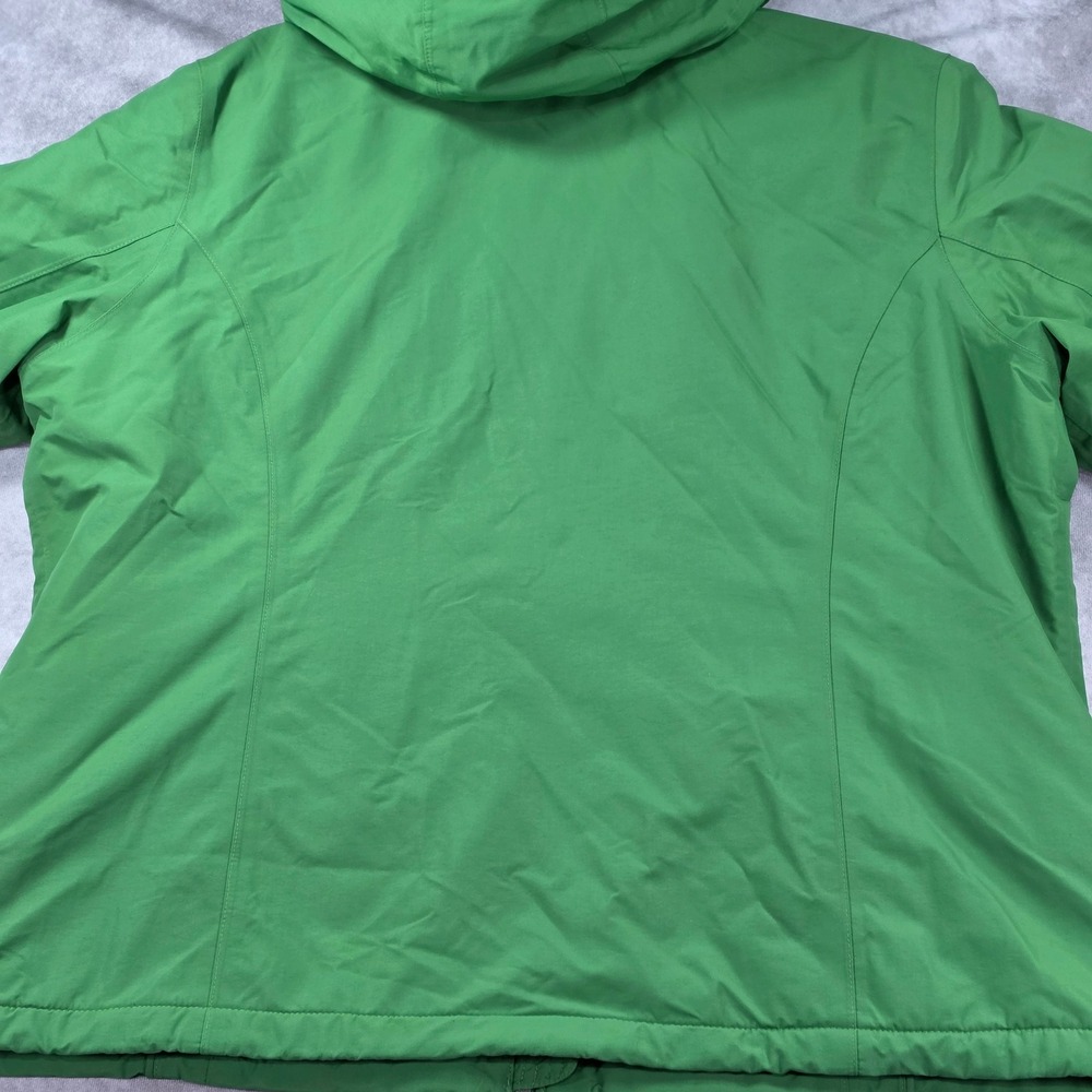 Lands End Squall Jacket Kids L 14-16 Green Good Waterproof Fleece Lined Hooded - Picture 3 of 16